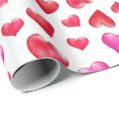 Valentinstag Rot-Rot-Rosa-Pinselstriche Geschenkpapier (Rolleneckpunkt)