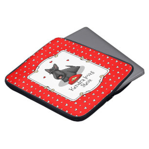 Valentinstag (rot) Schottischer Hund (schwarz) Nie Laptopschutzhülle