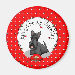 Valentinstag (rot) Schottischer Hund (schwarz) Nie Magnet