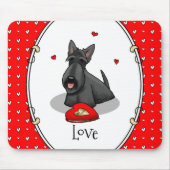 Valentinstag (rot) Schottischer Hund (schwarz) Nie Mousepad (Vorne)