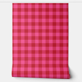 Valentinstag Rot und Pink Gingham Karo Tapete
