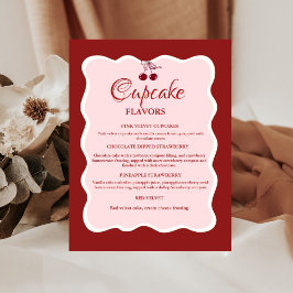 Valentinstag-Rot- und rosa-Cupcake-Geschmacksschil Sockelschild