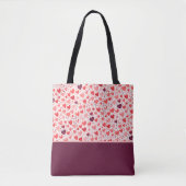 Valentinstag Rot und Rosa Herzen Farbblock Tasche (Vorderseite)