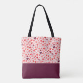 Valentinstag Rot und Rosa Herzen Farbblock Tasche (Rückseite)