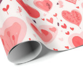 Valentinstag Rot und Rosa Herzen Geschenkpapier (Rolleneckpunkt)