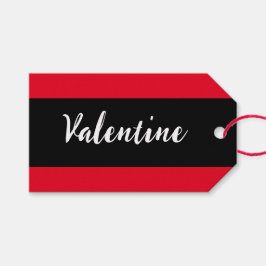 Valentinstag Rot und Schwarz Stilvoll Minimalistis Geschenkanhänger