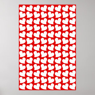 VALENTINSTAG ROT UND WEISSE HERZEN VALENTINSTAG POSTER