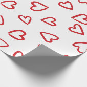 Valentinstag-Rot-Weiß-Herzmuster Geschenkpapier (Ecke)