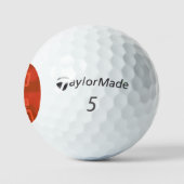 Valentinstag Rot Whimsical Geometrisch Abstrakt Golfball (Logo)