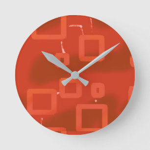 Valentinstag Rot Whimsical Geometrisch Abstrakt Runde Wanduhr