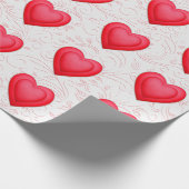 Valentinstag Rote Fancy-Herzen Geschenkpapier (Ecke)
