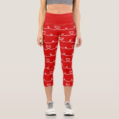 Valentinstag Rote Herzen abstrakt Capri Leggings (Vorderseite)