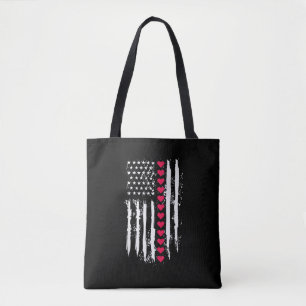 Valentinstag Rote Herzen US Amerikanische Flagge P Tasche
