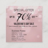 Valentinstag Rote Herzen Werbung Rabattkarte (Rückseite)