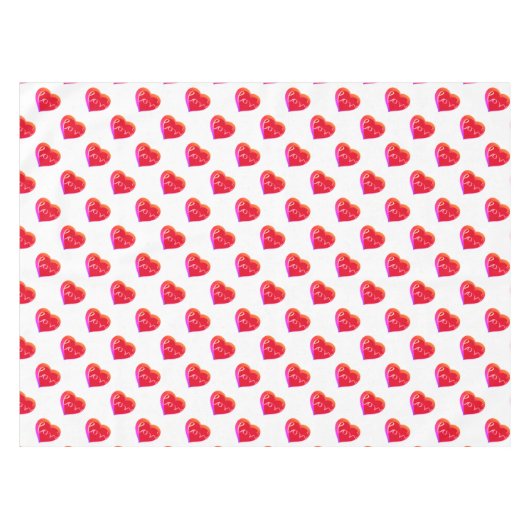 Valentinstag Rote Liebe Herz Tischdecke (Vorderseite (Horizontal))
