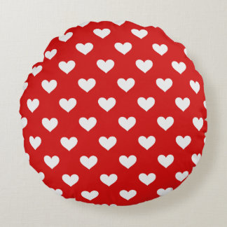 Valentinstag Rote Liebesherzen Runde Kissen