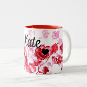 Valentinstag Rote Rose Individuelle Name Tasse Cup