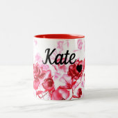 Valentinstag Rote Rose Individuelle Name Tasse Cup (Mittel)