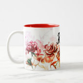Valentinstag Rote Rose Individuelle Name Tasse Cup (Links)