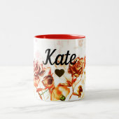 Valentinstag Rote Rose Individuelle Name Tasse Cup (Mittel)