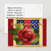 Valentinstag Rote Rose Patriot Postkarte (Vorne/Hinten)