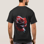 Valentinstag Rote Rose T-Shirt (Rückseite)