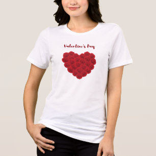Valentinstag Rote Rosen Herz T-Shirt Tri-Blend Shirt