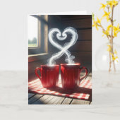 Valentinstag Rote Tasse Karte (Gelbe Blume)