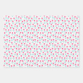 Valentinstag Rote Tulpen Rosa Herzen Geschenkpapier Set (Vorderseite)