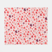 Valentinstag Rote und Rosa Herzen Fleecedecke (Vorderseite (Horizontal))