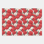 Valentinstag Rote und Weiße Rose Geschenkpapier Set (Vorderseite 3)