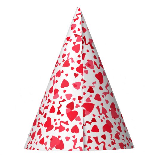 Valentinstag Roter Confetti Herz Partyhütchen (Rückseite)