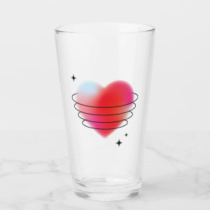 Valentinstag roter Herzplanet Glas