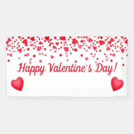 Valentinstag Roter Konfetti Herz Muster Banner