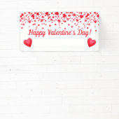 Valentinstag Roter Konfetti Herz Muster Banner (InSitu)