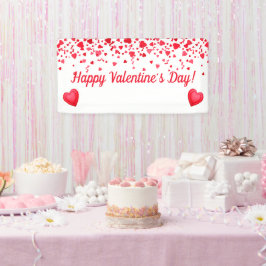 Valentinstag Roter Konfetti Herz Muster Banner
