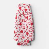 Valentinstag Roter Konfetti Herz Muster Flaschenkühler (Vorderseite)