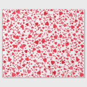 Valentinstag Roter Konfetti Herz Muster Geschenkpapier (Flach)