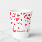 Valentinstag Roter Konfetti Herz Muster Pappbecher (Vorderseite)