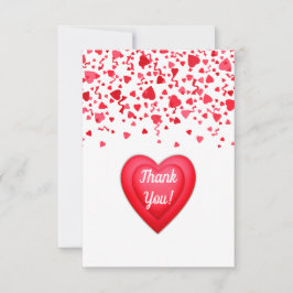 Valentinstag Roter Konfetti Herz Personalisiert Dankeskarte