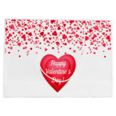 Valentinstag Roter Konfetti Herz Personalisiert Große Geschenktüte (Rückseite)