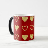 Valentinstag Roter Luxus Goldenes Herz Verwandlungstasse (Vorderseite Links)