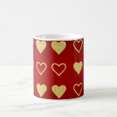 Valentinstag Roter Luxus Goldenes Herz Verwandlungstasse (Mittel)