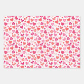Valentinstag Roter Rosa Herz Bows Geschenkpapier Set (Vorderseite 3)