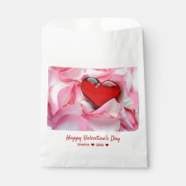Valentinstag Rotes Glas Herz Rose Petals Geschenktütchen