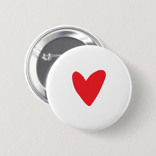Valentinstag rotes Herz Button (Vorne & Hinten)