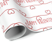 Valentinstag Rotes Herz Design Geschenkpapier (Rolleneckpunkt)