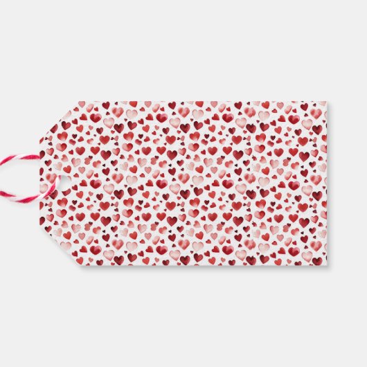 Valentinstag: Rotes Herz Geschenkanhänger (Rückseite Horizontal)