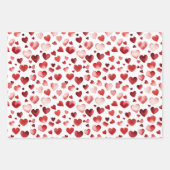 Valentinstag: Rotes Herz Geschenkpapier Set (Vorderseite)