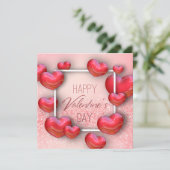 Valentinstag Rotes Herz Glitzer - Karte (Stehend Vorderseite)